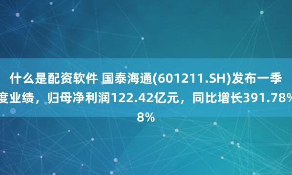 什么是配资软件 国泰海通(601211.SH)发布一季度业绩，归母净利润122.42亿元，同比增长391.78%
