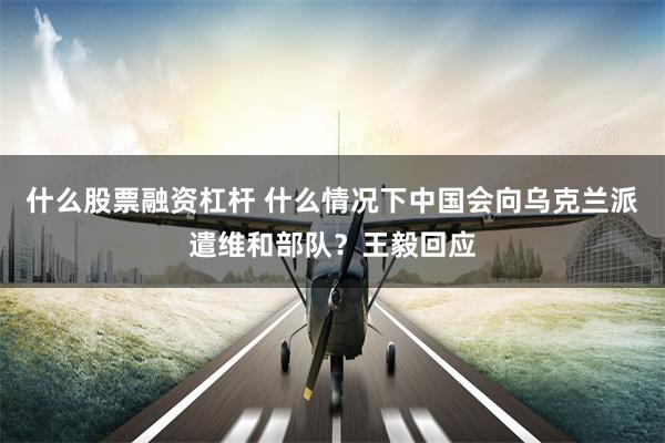 什么股票融资杠杆 什么情况下中国会向乌克兰派遣维和部队？王毅回应