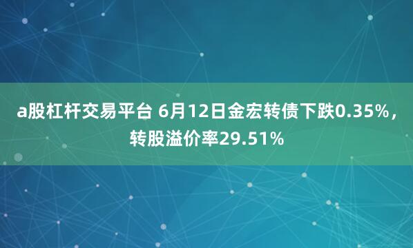 a股杠杆交易平台 6月12日金宏转债下跌0.35%，转股溢价率29.51%